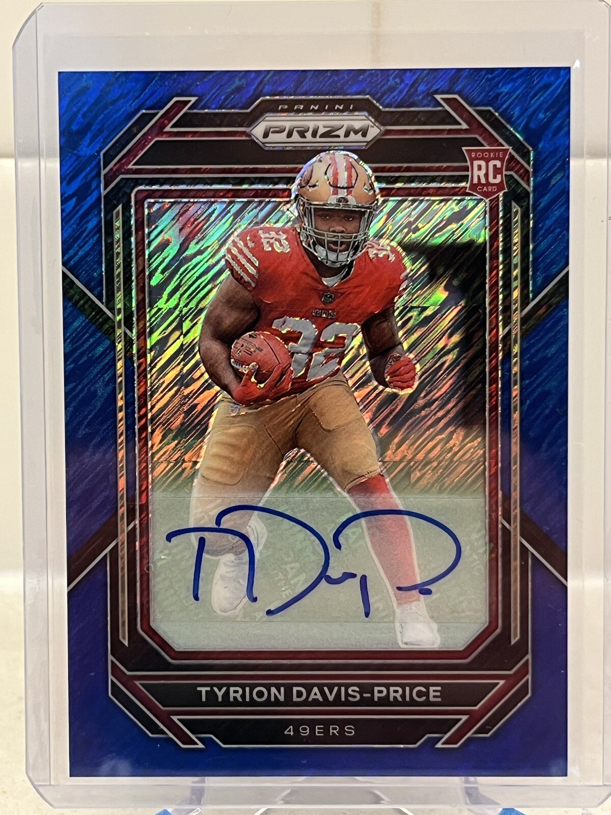 2022 Panini Prizm - Blue Shimmer Auto /25 #320 Tyrion Davis-Price (RC)