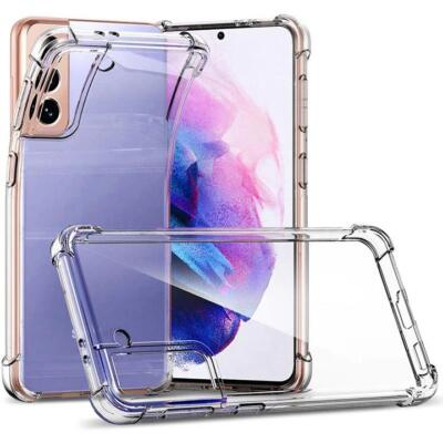 Stoßfeste Hülle Samsung S21+ 5G Transparent Klar Ecke Kissen Gel Cover