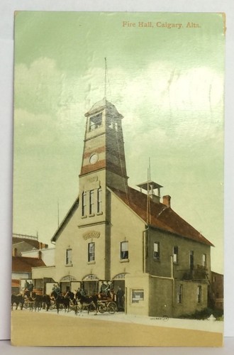 PostCard Fire Hall Calgary Alta. Printed Great Britain Posted 5-20-1911 Vintage - Picture 2 of 6