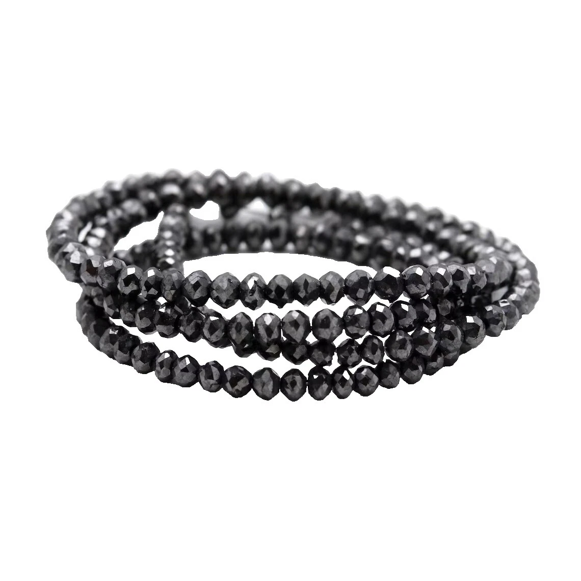 Gema Rondelle Cuentas Para hacer Joyas Negro