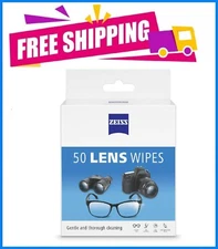 ZEISS Lens Wipes, Pre-Moistened Eye Glass Cleaner Wipes, 50 Count