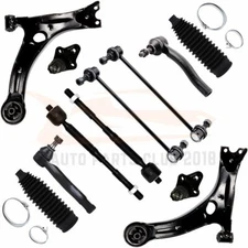 12Pcs Front Lower Control Arm Ball Joint Tie Rod Fits 2003-2008 Toyota Corolla