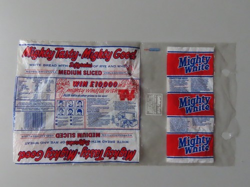 Vintage 1988 Mighty White Bread Bag Packaging, TV Times Offer, Allied Bakeries - Picture 4 of 7