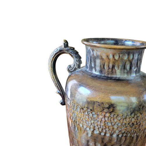 Vintage Urn Hammered Bronze Vase with Handles Dapples Made in India 8.75" Height - Picture 20 of 23