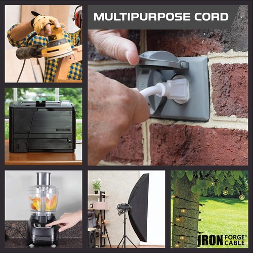 Outdoor Extension Cord Cable 3 Prong Heavy Duty - 10 Ft White - Picture 8 of 8