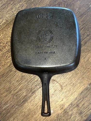 Vintage Griswold Wagner Ware Small Mark Cast Iron Skillet Square Frying Pan