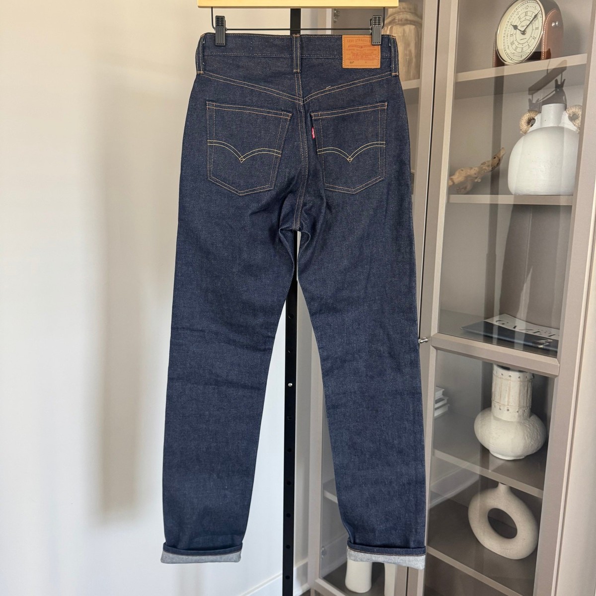Levi's 501 Selvedge Denim Straight Leg Jeans 24x32 NEW Indigo Blue