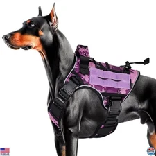 Heavy-Duty Tactical Dog Harness for Large Dogs, No Pull Adjustable Reflective