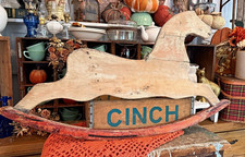 36"  20" Antique Rocking Horse Side Panel - Approx. 100 Yrs Old Prim Folk Art