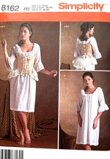 Simplicity Pattern 8162  18th Century Undergarments Sizes:  14, 16, 18, 20, 22
