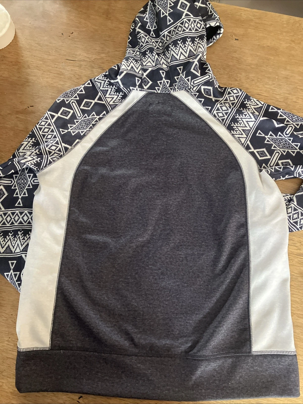 OFF WHITE Burton WB Heron Pullover Dryride Felpa con Cappuccio Blu Grigio Crema Taglia LG