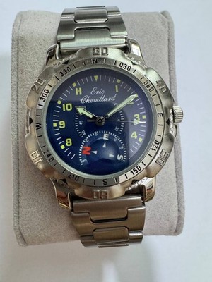 Eric Chevillard Watch Men s Stainless Steel Blue Dial Analog Sport Style