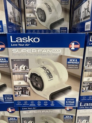 Lasko Super Fan Max Multi-Purpose Compact Air Mover Fan, Portable, 4 Speed