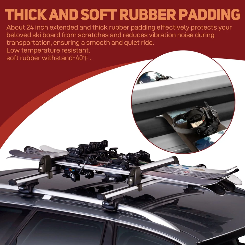 Soporte de esquí snowboard para 4 pares de esquí/2 snowboard para Subaru WRX STI Impreza Foto 3 de 4