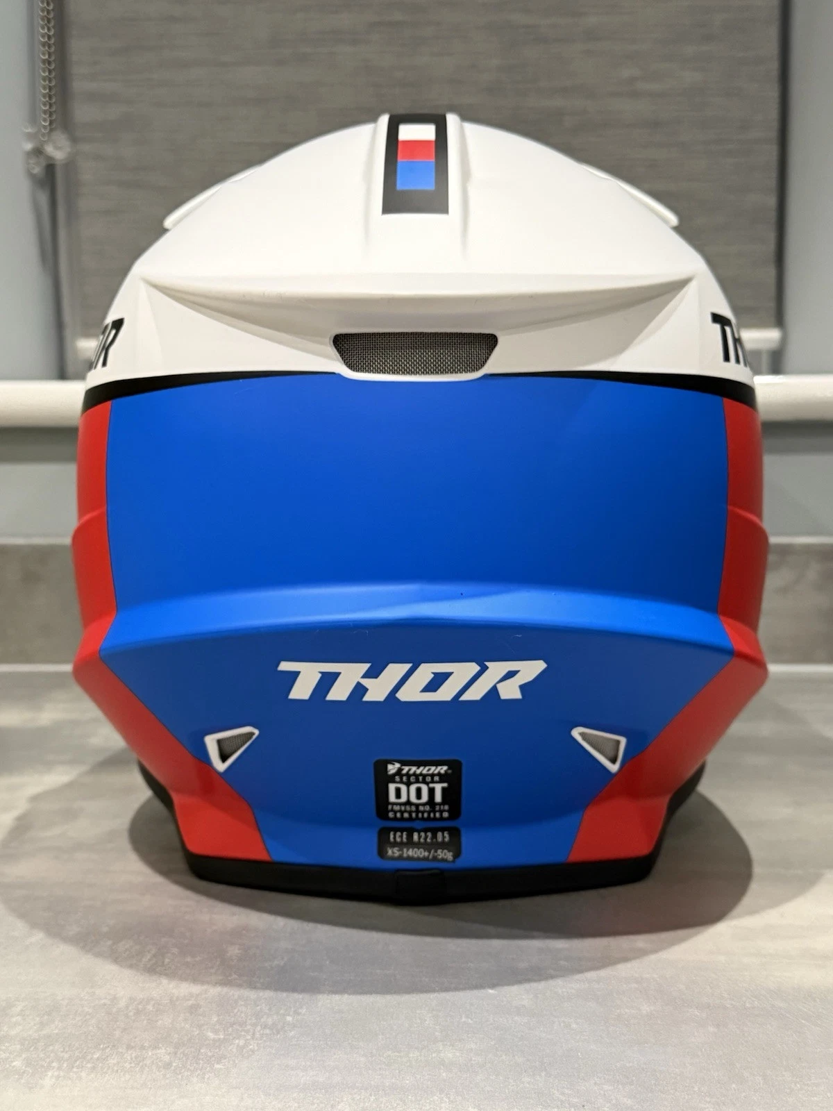 Thor Sector Racer Helmet Matte White Red Blue Adult - Size XS - Brand New Boxed 4