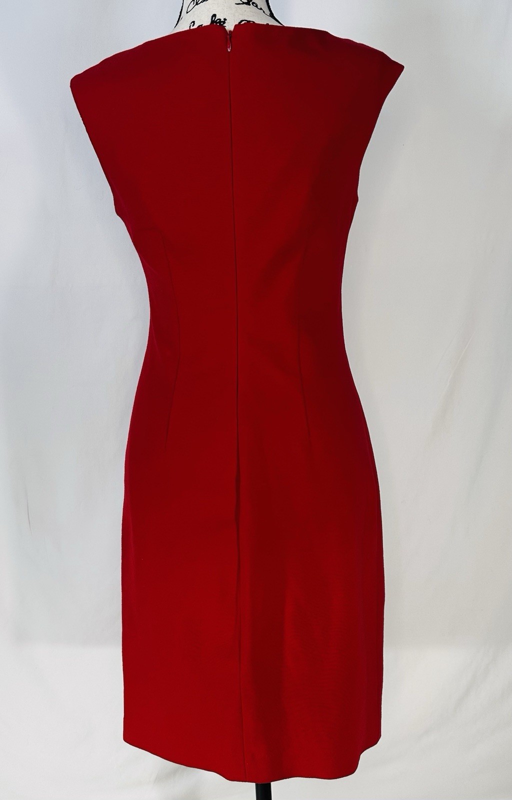 Cache Vintage Solid Red Asymmetrical Neckline Coc… - image 2