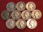Lot 4- 10 Washington Silver Quarters 90% Silver 1964 and Older