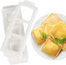 Jumbo Square 2" Ravioli Molds- Homemade Filled Pasta Maker- 2 Piece Tray & Press