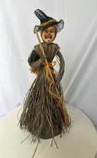 Vintage Halloween Kitchen Witch Figurine Straw Paper Mache 12  Philippines