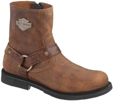 Harley-Davidson Men's Brown Scout 7-Inch Motorcycle Boots Inside Zipper. D95263