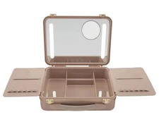 Glo Tech Beauty Case With LED Mirror - Pink - New Open box