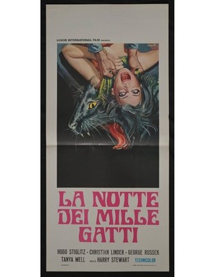 Locandina LA NOTTE DEI MILLE GATTI Renè Cardona Stiglitz Linder Stewart B433