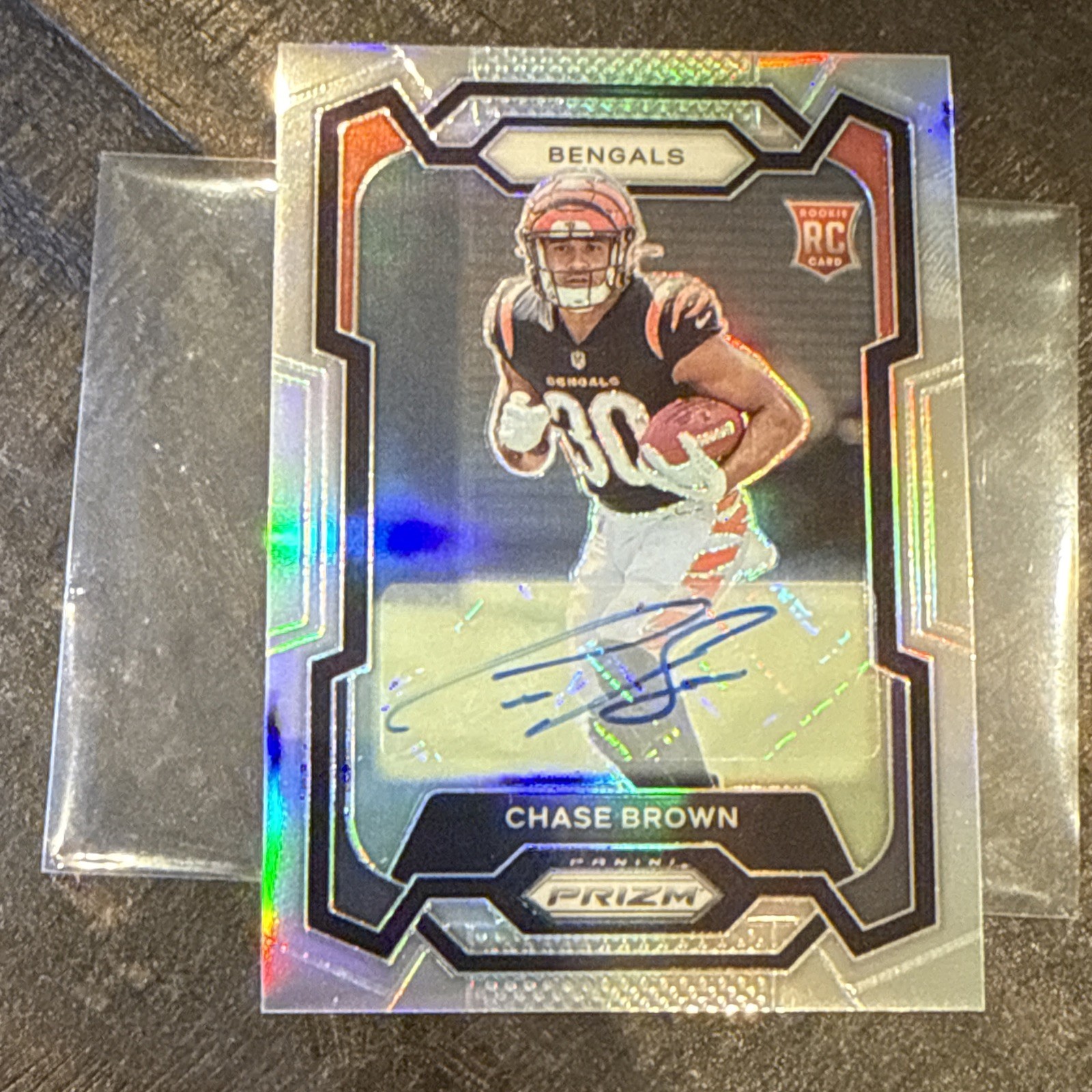 Chase Brown 2023 Panini Prizm Auto Rookie Silver #318 Cincinnati Bengals RC