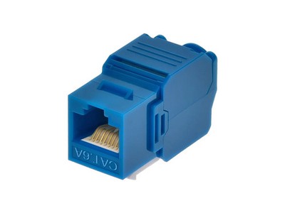 Monoprice Cat6A RJ45 Toolless 180-Degree Keystone Jack for 22-24AWG Solid Wire,