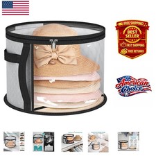 Foldable Clear Hat Case for Closet Organization - Holds Up to 7 Wide Brim Hats