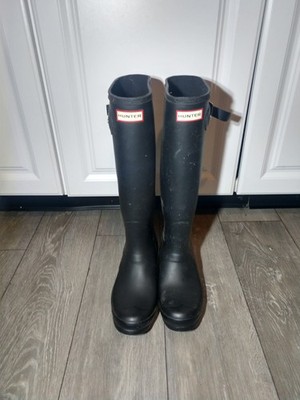 Hunter Boots Matte Black Waterproof Rain Boot Womens Size US 8 UK 6