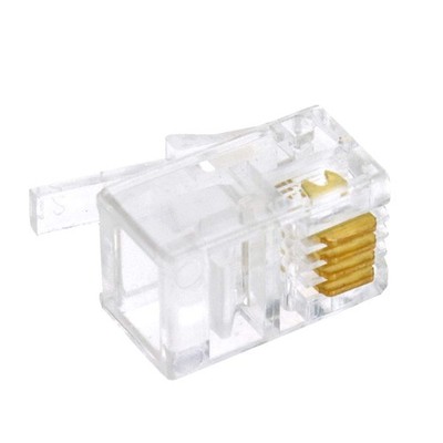 RJ11 Connector,4P4C Crystal Head Plug Network Connector, Four-core Cable Plug