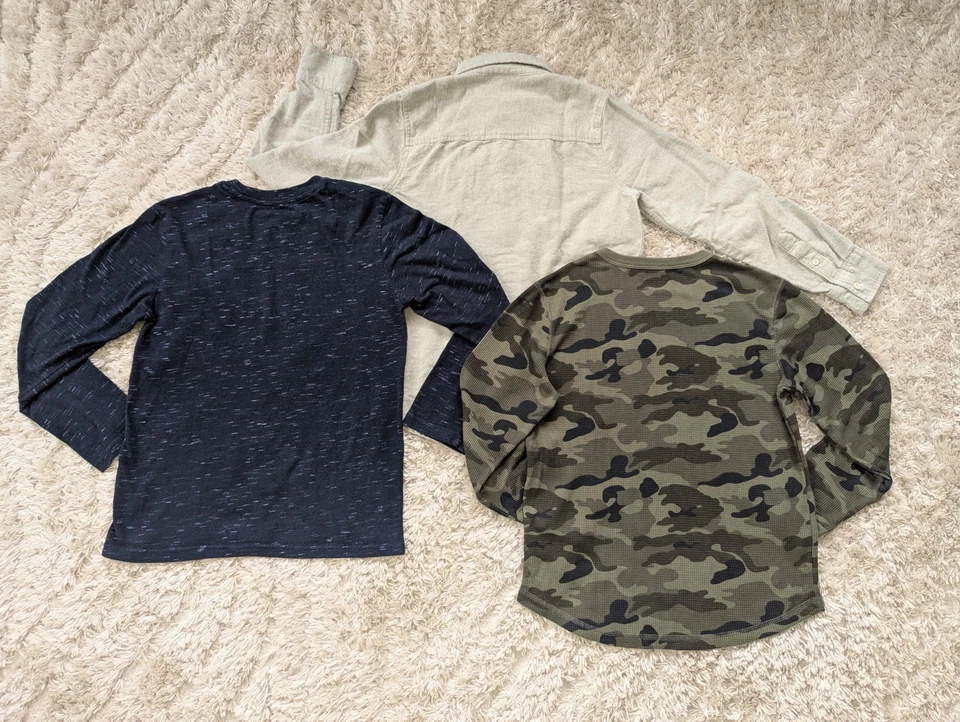 5 Boys Shirt Lot Size 10-12 Long Sleeve T-Shirts and Short Sleeve Button-Ups - Image 2 of 4