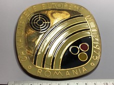 Mistrzostwa Europy w strzelaniu sportowym Rumunia 1975 piękny , ciężki medal