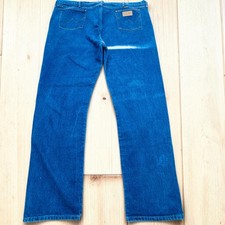 Vtg Wrangler Mens Western Denim Jeans Blue Straight Leg 45x34 Made in USA 2363