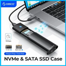 ORICO M.2 NVME/SATA Hard Drive Enclosure USB 3.2 Gen 2 10Gbps SSD Case Max 4TB