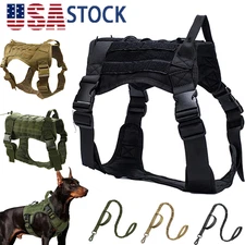 Tactical Dog Vest US Working Dog Military Harness with Handle No pull Large
