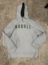 NOBULL Gray Pullover Hoodie Cotton Long Sleeve Men's Size L