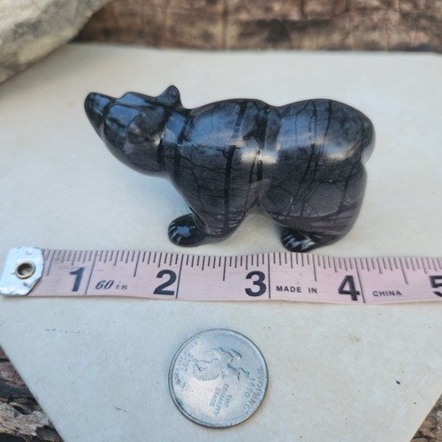 Nason Yatsitte Zuni Pueblo Black Bear Picasso Marble Grizzly spirit fetish carve - Picture 13 of 13
