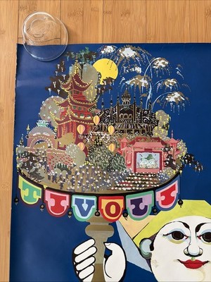 1981 Tivoli Gardens Copenhagen Poster Bjorn Wiinblad 24” X 34