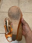 Via Spiga Size 9 Wedge Designer Sandals Orange Leather — photo 8
