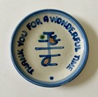M. A. Hadley Pottery THANK YOU Plate Trinket Dish Coaster 4" Wide VTG — photo 1