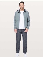 Slim Fit Gray Casual Pants 5-Pocket Tapered Solid Men's Size 30 Button Zip