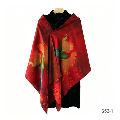 SICHOU Plant-Dyed Silk Scarf Double Face 55x180cm 100% Mulberry Silk  6A