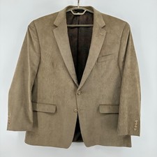 Lauren Ralph Lauren Mens 46R Camel Tan Micro Corduroy Blazer Paisley Sport Coat