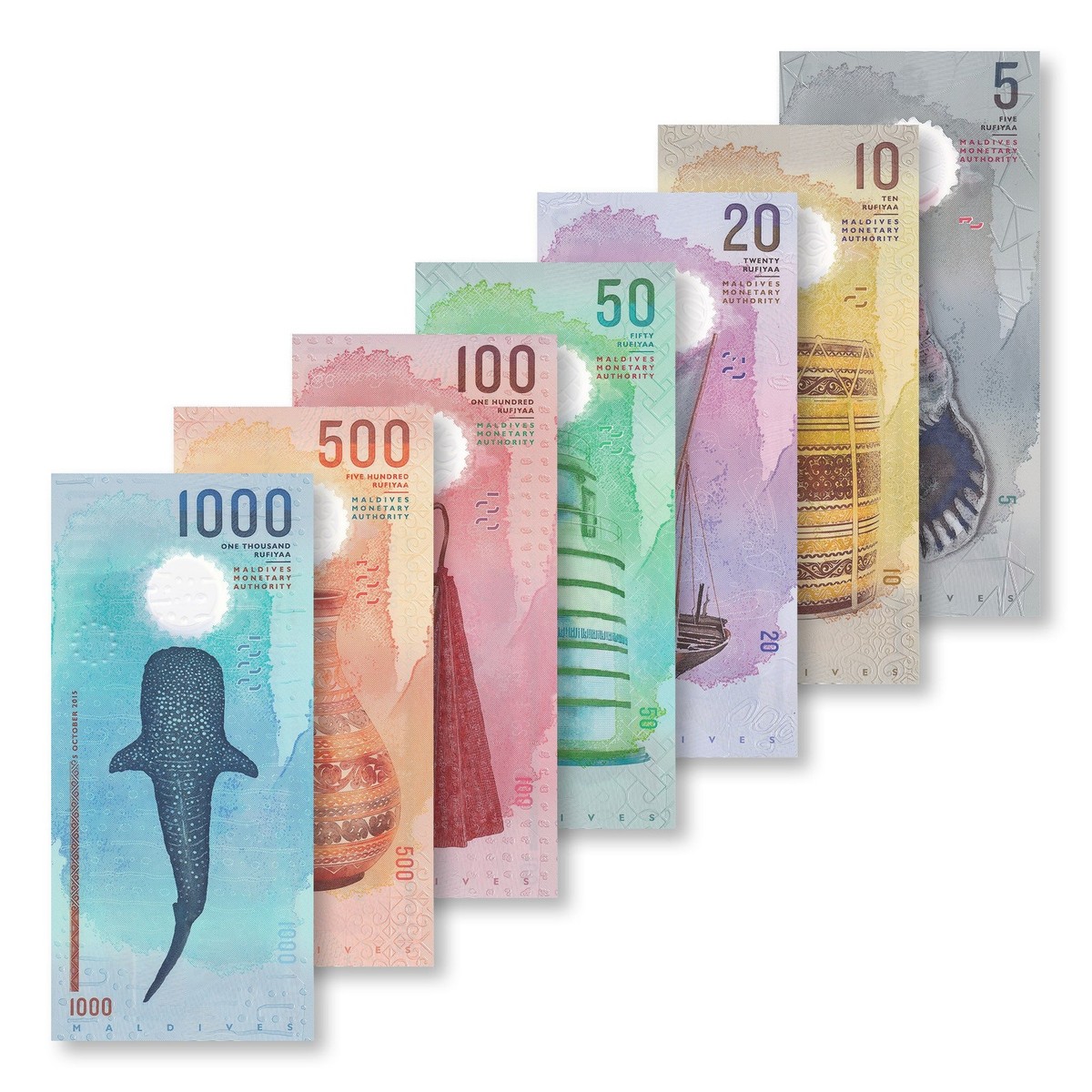 モルディブ　紙幣　1000 Rufiyaa ルフィヤ Maldives, 1000 Rufiyaa, 2015 (2016), P-31, Polymer UNC New