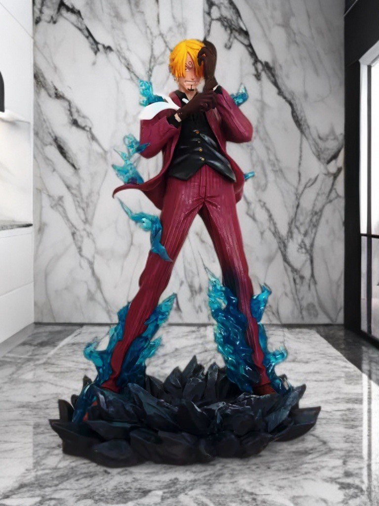 Figurine Anime Sanji de 25 cm pour Décoration de Bureau et Étagère Manga