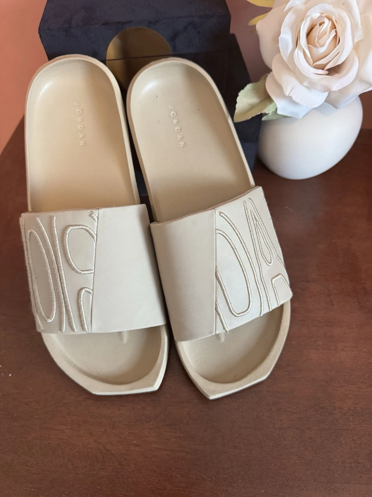 Scivolo donna Jordan Nola taglia 12 slide beige marrone aria retrò