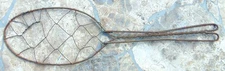 RARE ANTIQUE PRIMITIVE 1800's WIRE SPATULA STRAINER SPOON ~TWISTED WIRE UTENSIL