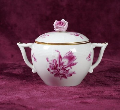 Herend, TBP Bouquet de Tulipe, purpur, Tulpe,  Zuckerdose