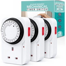 24 Hour Timer Plug Socket Programmable Electric Timer Switch Energy Saving UK